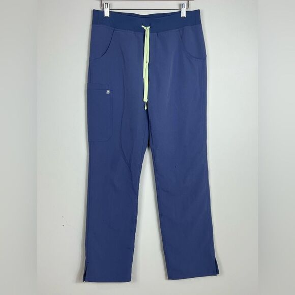 FIGS Wide Leg Straight Scrub Pants Purple Cargo Pocket - Picture 1 of 11